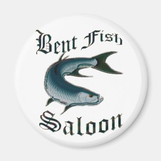 Bent Fish Saloon by FishTs.com Refrigerator Magnet