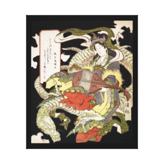 Benzaiten (Goddess of Beauty) Seated on a Dragon Gallery Wrap Canvas