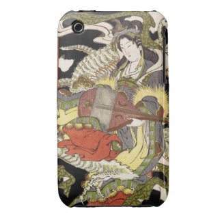 Benzaiten (Goddess of Beauty) Seated on a Dragon iPhone 3 Case-Mate Cases