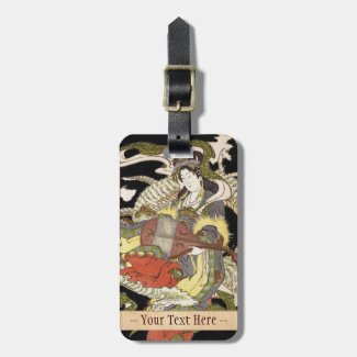 Benzaiten (Goddess of Beauty) Seated on a Dragon Tags For Bags