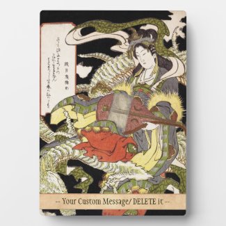 Benzaiten (Goddess of Beauty) Seated on a Dragon Photo Plaques