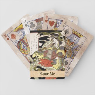 Benzaiten (Goddess of Beauty) Seated on a Dragon Bicycle Poker Deck