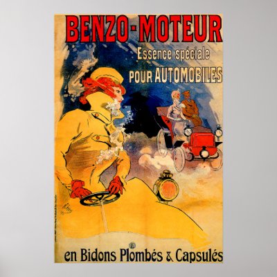 BenzoMoteur Motor Oil Vintage Car Ad Poster by fotoshoppe