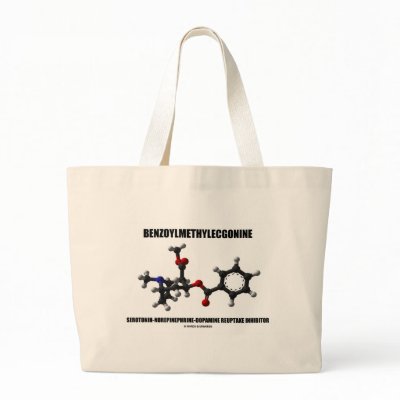 Benzoylmethylecgonine Serotonin-Norepinephrine Canvas Bags by wordsunwords
