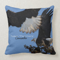 BEOAT Bald Eagles on a Treetop Throw Pillows