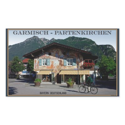 Berchtesgaden - Bavarian Biker Rectangular Stickers by AdventureTravelArt