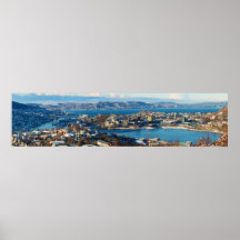 Bergen City Centre Norway Panorama Poster