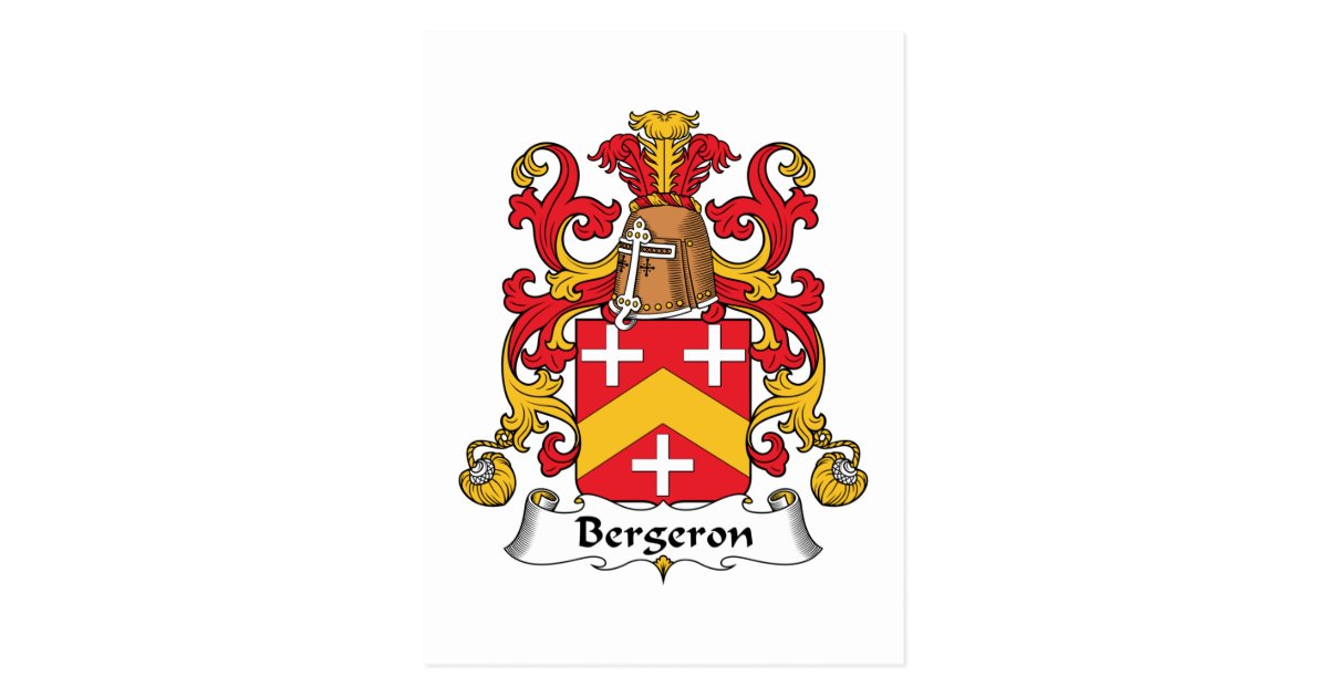 Bergeron Family Crest Postcard Zazzle