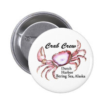 Bering Sea Alaska Crab Fishing Button