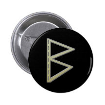 Berkano Rune gold Pinback Button