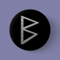 Berkano Rune grey buttons