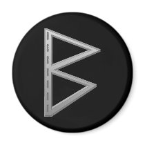 Berkano Rune grey Refrigerator Magnets
