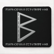 Berkano Rune grey Mouse Pad