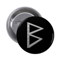Berkano Rune grey Pin