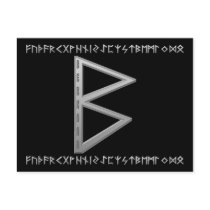 Berkano Rune grey Post Card
