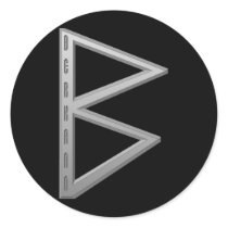 Berkano Rune grey Round Sticker