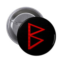 Berkano Rune red Pins