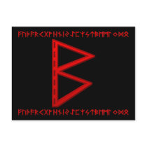 Berkano Rune red Post Cards