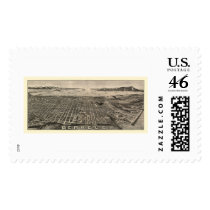 Berkeley, CA Panoramic Map - 1909 Postage Stamps