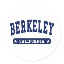 Berkeley California College Style t shirts Round Stickers