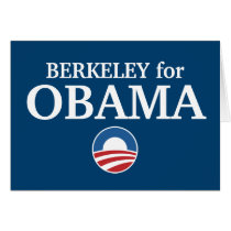 BERKELEY for Obama custom your city personalized Greeting Card