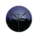 Berlin CityScape Night Silhouette Wall Clock