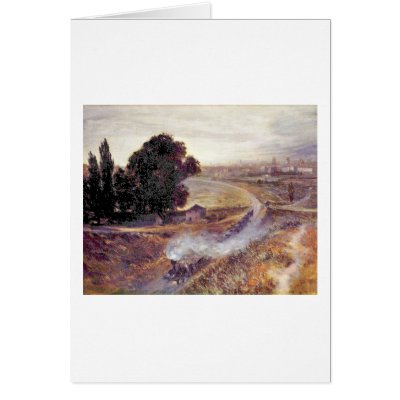Berlin-Potsdamer Bahn By Adolph Von Menzel Greeting Cards by artpaintings
