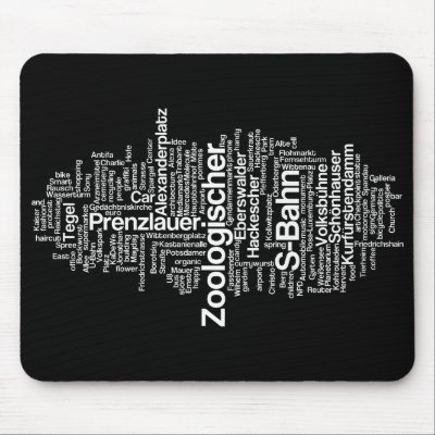 Berlin Tag Cloud - Mousepad by theberlinimage
