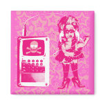 Berlin-Techno-Tusii doll pink Refrigerator Magnets