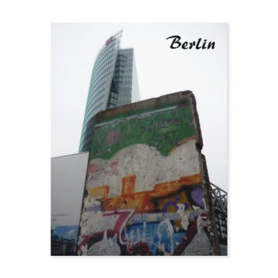 berlin wall potsdamerplatz post card by cardart