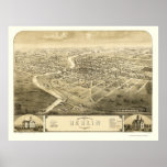 Berlin, WI Panoramic Map - 1867 Print