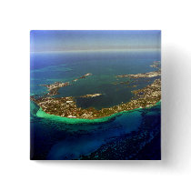 Bermuda Aerial Photograph Pinback Button