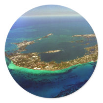 Bermuda Aerial Photograph Round Sticker