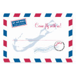 Bermuda Air Mail Escort/Seating Card Wedding Business Card Template