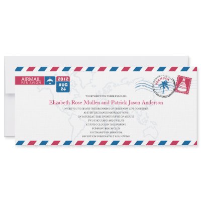 BERMUDA Airmail Wedding Invitation by labellarue