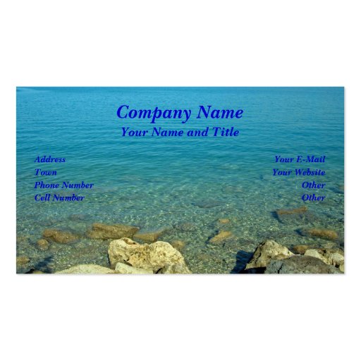 Bermuda: Blue Green Waters Business Cards (front side)