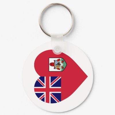 Bermuda Flag Heart Key Chains by Vexillophile