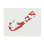 Bermuda Flag Map full size Post Cards