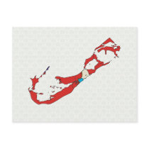 Bermuda Flag Map full size Post Cards