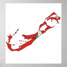 Bermuda Flag Map full size Poster