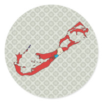 Bermuda Flag Map full size Sticker