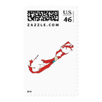 Bermuda flag map postage