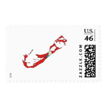Bermuda flag map postage