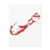 Bermuda flag map postcards