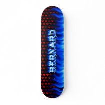 Bernard skateboard blue fire and flames design