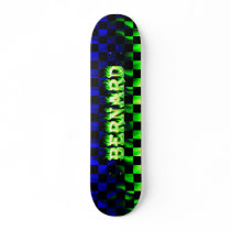 Bernard skateboard green fire and flames design.