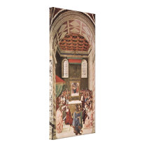 Bernardino di Betto - Receives cardinal Canvas Print