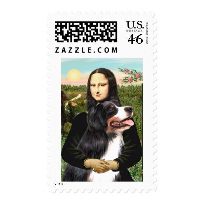 Bernese - Mona Lisa Postage Stamp by masterpiecedogs