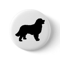 Bernese Mountain Dog (black silhouette) Buttons
