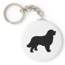 Bernese Mountain Dog (black silhouette) Keychains
